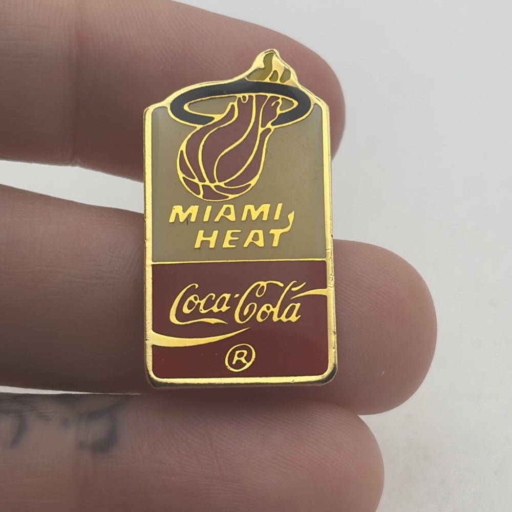 Vintage Miami Heat Coca Cola Coke NBA Basketball Lapel Hat Pin